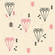 Geometric diamonds and triangles seamless pattern N2