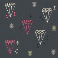 Geometric diamonds and triangles seamless pattern N3