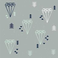 Geometric diamonds and triangles seamless pattern N4