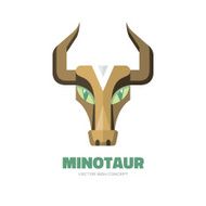 Minotaur - vector sign concept illustration Buffalo head sign