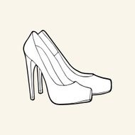 Black &amp; white high-heeled shoes