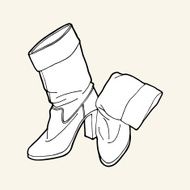 Black &amp; white high-heeled boots