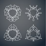 Set of outline monogram 04