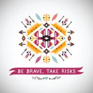 Vector decorative element on native ethnic style