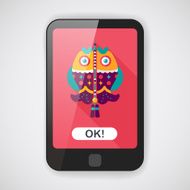 Chinese New Year flat icon with long shadow N26
