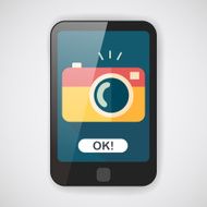 camera flat icon with long shadow