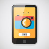 camera flat icon with long shadow N3