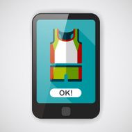 basketball clothing flat icon with long shadow eps10 N2