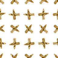 Gold crosses seamless pattern