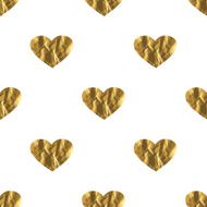 Gold heart seamless pattern