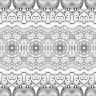 Vector Seamless Abstract Black and White Tribal Pattern N113