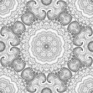 Vector Seamless Abstract Black and White Tribal Pattern N114