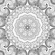 Vector Seamless Abstract Black and White Tribal Pattern N115