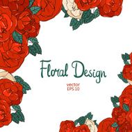 Vintage border with roses N3