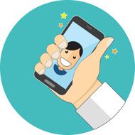 Power of selfie concept Flat design