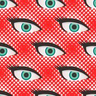Pop art style halftone eyes pattern N3