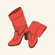 Red high-heeled boots