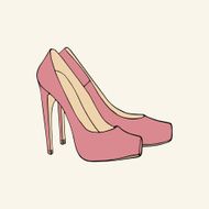 Pink high-heeled shoes