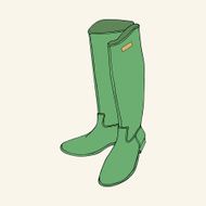 Green rubber boots