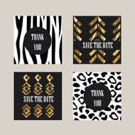 Cards with a trendy hipster print N3