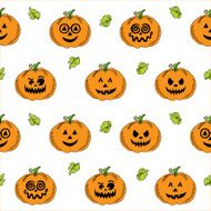 Halloween pumpkin cartoon seamless pattern background