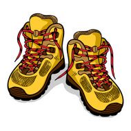 hiking boots isolate color sketch doodle