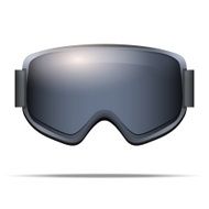 Classic snowboarding goggles with big glass