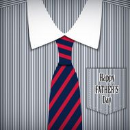 Vector fathers day greeting card with shirt