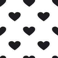Black and white heart seamless pattern