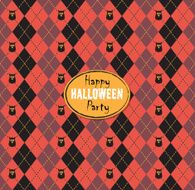 Seamless pattern Of Vintage Happy Halloween Tartan Texture