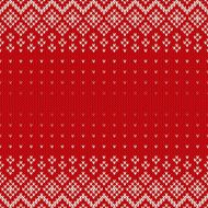 Fair Isle Style Seamless Knitted Pattern Christmas Background w