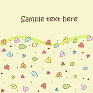 Abstract background of hearts and leaves