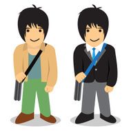 Twin man Freelance vs office man N2