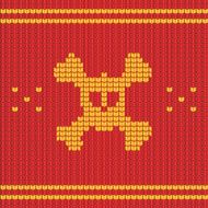 Knitted skull with bones sweater for halloween and christmas