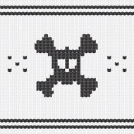 Knitted skull with bones sweater for halloween and christmas N2