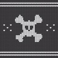 Knitted skull with bones sweater for halloween and christmas N3