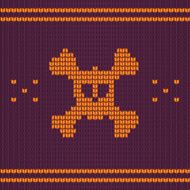 Knitted skull with bones sweater for halloween and christmas N5
