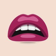 Purple Lips Beauty Illustration