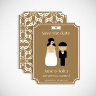 Set of vintage wedding cards Wedding invitation card banner tag