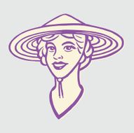 Woman Wearing Asian Hat