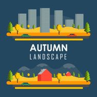 Vector rural autumn banners