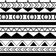 Vector Black and White Aztec Seamless Pattern