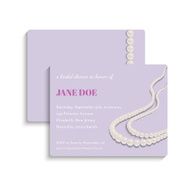 Bridal shower invitation card Classic design with pearl necklace