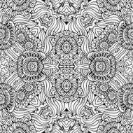 Abstract vector decorative ethnic floral seamless pattern