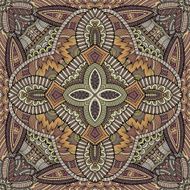 Abstract vector decorative ethnic hand drawn color vintage pattern