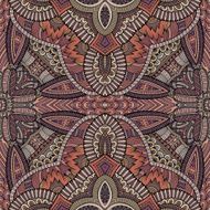 Abstract vector decorative ethnic hand drawn color vintage pattern N2