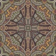 Abstract vector decorative ethnic hand drawn color vintage pattern N3