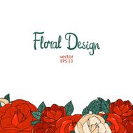 Vintage border with roses N4