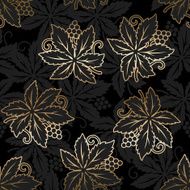 Abstract vintage seamless damask pattern with grapes