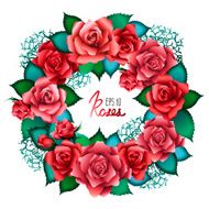 Red roses wreath